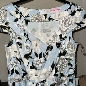 Retro style midi dress baby blue NWT size S